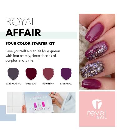 Revel Nail Starter Dip Powder Kit - 4 Color Manicure Set with Dip Powder and Liquid - Royal Affair - Buy Online on GoSupps.com