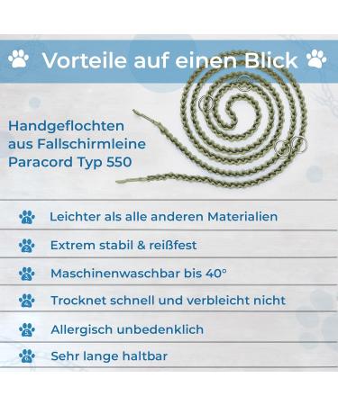 High-Quality Adjustable 2m Dog Leash - Reflective Weatherproof & Tearproof for Small to Large Dogs (Up to 15kg) - Olive Green Paracord - Buy Online on GoSupps.com