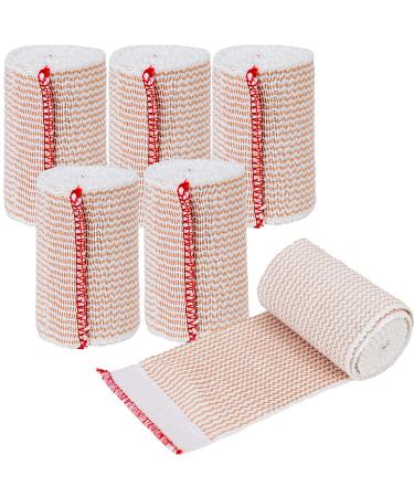 Elastic Bandage Wrap Compression Bandages 3 Inches 6 Packs Latex-Free Self-Closure Wrap Bandage for Ankle Wrist Knee Foot