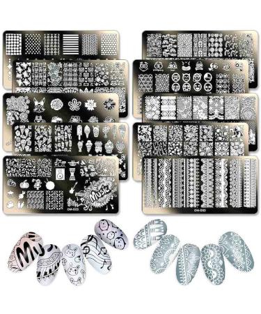 SILPECWEE 10Pcs Animal Design Nail Art Stamping Plates Set | Manicure Templates & Tools - NO3 - Buy Online on GoSupps.com