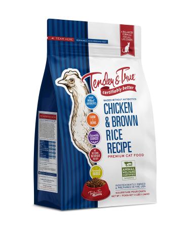 Tender & True Pet Nutrition Antibiotic-Free Chicken & Brown Rice Recipe Cat Food, 3 lb (32001)