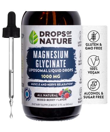 Magnesium Glycinate Liquid Drops | Vegan Non-GMO Enhanced Absorption Made with Organic Natural Flavor | Liquid Magnesium Glycinate for Optimal Health & Well-Being (2oz 60mL)
