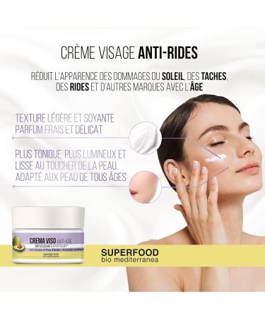 ANTI-AGING Face Cream with Avocado and Prickly Pear | 50 ml anti-wrinkle moisturizing cream with goji berries. Against skin aging for sensitive skin - Buy Online on GoSupps.com