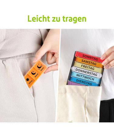 Weekly Pill Organizer Opret 7-Day Medication Box with 3 Compartments | Black Tablet Dispenser for Morning & Evening Doses - Buy Online on GoSupps.com