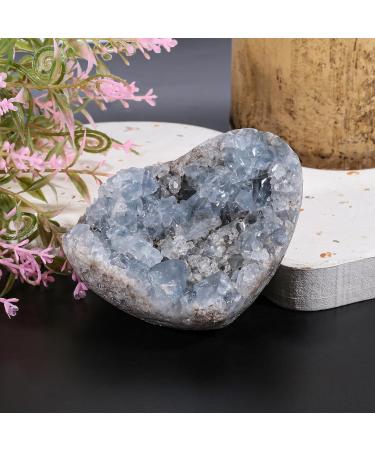 Nupuyai Natural Celestite Crystal Druse Rodstein - Irregular Cluster for Reiki Healing & Home Decoration | XL-2 - Buy Online on GoSupps.com