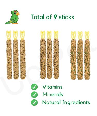 3x packs of Vitakraft Budgies Crackers Trio-Mix (9 sticks in total - including Sesame Seeds Herbs Paprica Banana Kiwi Lemon) - Buy Online on GoSupps.com