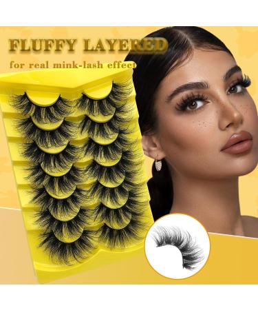 25mm Mink Lashes - 7 Pairs 5D Fluffy Dramatic False Eyelashes | Wholesale Faux Mink Eyelashes - Buy Online on GoSupps.com