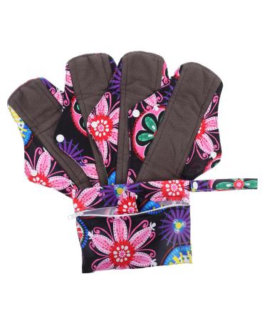 Hemoton 6Pcs Washable Pads Charcoal Bamboo Menstrual Pads Charcoal Bamboo Pads Female Napkin Reusable Panty Liner Mother Bamboo Charcoal aldult Nursing pad Assorted Color 2 1 Count (Pack of 1)