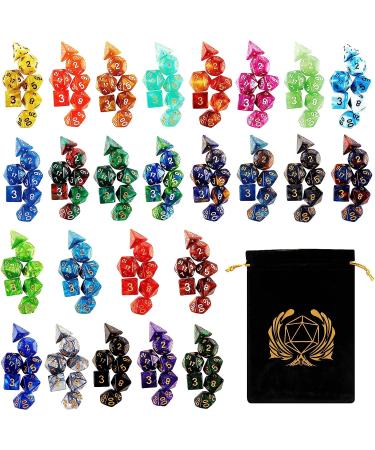 Coyeekn DND Dice Set - 175 Polyhedron Dice in 25 Colors for Dungeons and Dragons RPG - Includes Large Flannel Bag - Buy Online on GoSupps.com