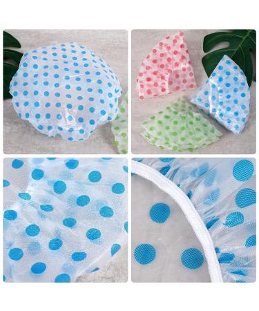 PAGOW 12pcs Reusable Waterproof Shower Caps - Flower Printed Hair Hat for Women, Men, Kids - Multicolor, 3 Types - Ideal for Home and Salon Use - Buy Online on GoSupps.com