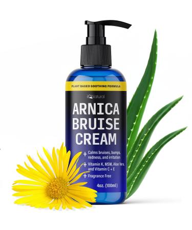 iQ Natural Arnica Cream for Bruising and Swelling  Arnica Montana  Bruise Cream Extra Strength Fast Healing  Arnica Gel for Bruising and Swelling After Surgery  Arnica Bruise Cream - 4oz (118ml)