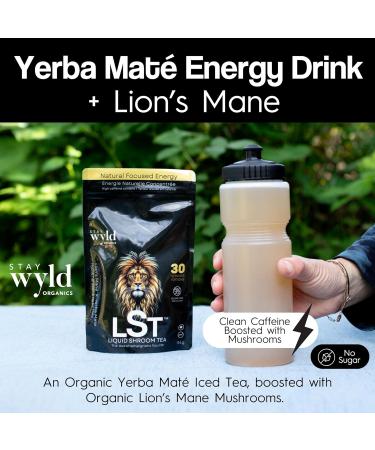 Stay Wyld Organics - Canadian Mushroom Blend Iced Mix Lion s Mane X Yerba Mat Sugar Free Drink For Focus and Vitality Sealable Pouch 30 Servings - Buy Online on GoSupps.com