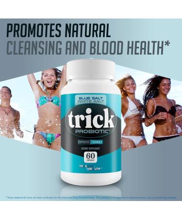 Blue Salt White Salt Trick Probiotic - Our Best Probiotics for Men - Promote Heathy Microbiome - Gut Health Once Daily Men's Probiotic - 40 Billion Mens Prostate Probiotics - Buy Online on GoSupps.com