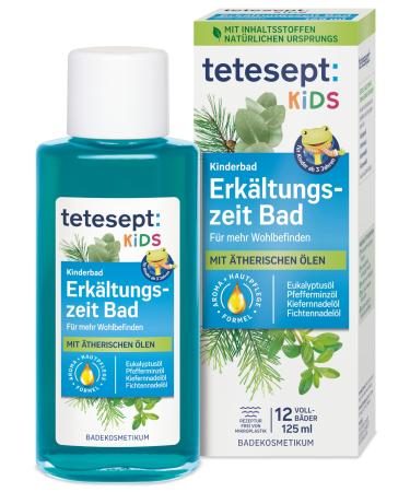 tetesept Children's Cold Time Bath Children's Bath for the Cold Season with 4 Essential Oils Soothing Bath Additive for Relaxation and Warmth 1 x 125 ml Children's Bath Cold Time Bath