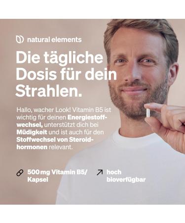 Vitamin B5 500mg Capsules - High Dose Pantothenic Acid - Vegan & Laboratory Tested - 240 Count - Made in Germany - Buy Online on GoSupps.com