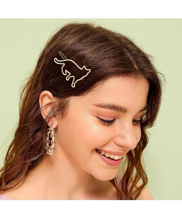 FRCOLOR Cute Cat Hair Clips for Girls - Set of 4 Metal Snap Barrettes with Pearls | Hair Styling Accessories for Women - Buy Online on GoSupps.com