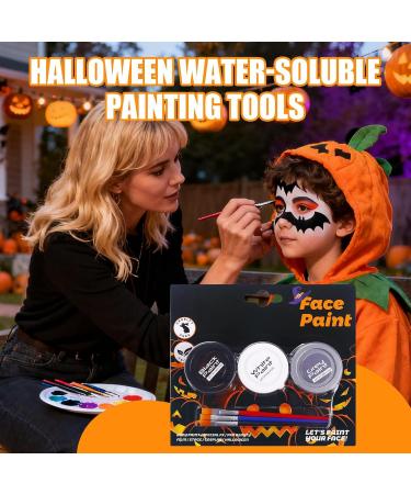 Body Paint for Skin - Washable Makeup Cream - 3 Colors Water-Soluble Paint for Body and Face - For Costumes Cosplay Sporting Events Adults Clown Skeleton - Buy Online on GoSupps.com