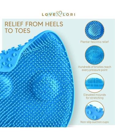 Love Lori Plantar Fasciitis Relief Feet Scrubber - Foot Massager for Shower with Plantar Fasciitis Ball - Non-Slip, Suction Cups - Blue - Buy Online on GoSupps.com