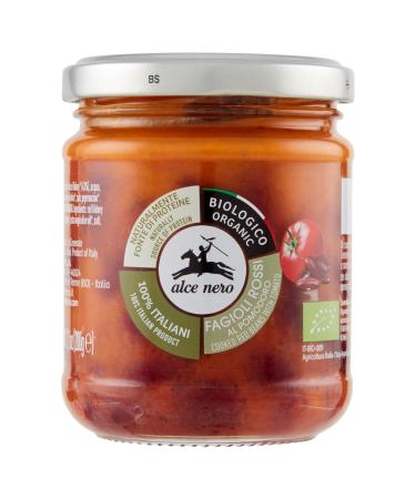 Italian Gourmet E.R. Alce Nero Fagioli Rossi Cooked Beans in Organic Tomato Sauce 100% Italian Legumes 200g