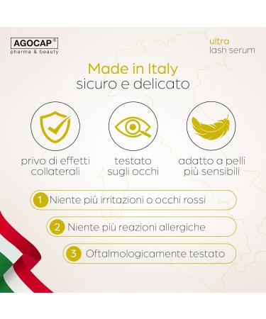  Agocap Eyelash Lengthening Serum Ultra Lash Serum 7ml. Eyelash renewal serum in 4 weeks. Eyebrow serum with hyaluronic acid suitable for sensitive skin without irritation. Eyelash lamination made in Italy - Buy Online on GoSupps.com