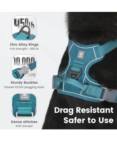 Buy Pawaii XL Dog Harness - Anti-Pull Reflective & Adjustable Breathable Harness for Large Dogs | Teal Green (81cm-96cm) - Buy Online on GoSupps.com