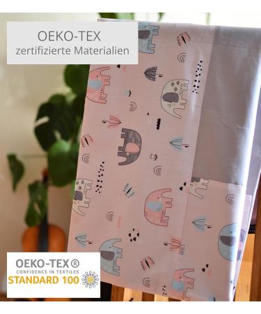 Elephant Pink Changing Mat Cover 75x85 cm - Removable 100% Cotton Baby Changing Pad Cover - Buy Online on GoSupps.com