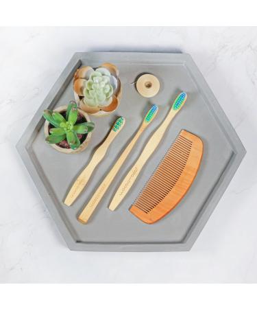 Woobamboo Bamboo Toothbrush Pack of 4 - Eco-Friendly Biodegradable Soft Bristles Slim Handle Vegan BPA Free - Buy Online on GoSupps.com