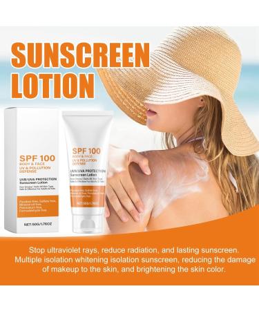 Sunscreen SPF 100 Sun Lotion Cream with SPF 100 SPF 100 Face Moisturiser Waterproof Sun Cream for Face&Body Long-Lasting Sun Protection Against UVA&UVB Sun Cream SPF 100 Face Facial Sunscreen 50g - Buy Online on GoSupps.com