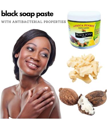 Africa Finest Natural Black Soap Paste (Fresh Lemon) (Exfoliate & Hydrate Skin) 450g - Buy Online on GoSupps.com