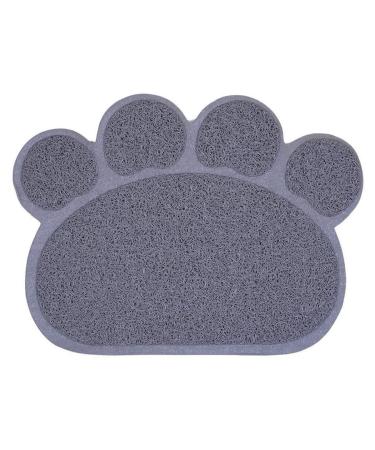 Cloud Heart Pet Food Mat for Dogs and Cats Waterproof Non-Slip Pet Feeding mat bowl mat (Medium(60x45cm) Grey) Paw Grey