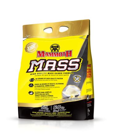 MAMMOTH Mass: Weight Gainer, High Calorie Protein Powder Workout Smoothie Shake, Meal Replacement, Low Sugar, Whey Isolate Concentrate, Casein Protein Blend, Weight Training, Vanilla 15lb Vanilla 15 Pound