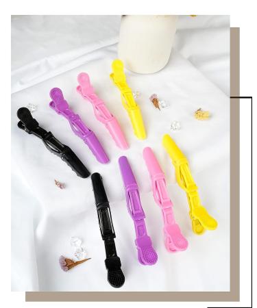 24pc Hair Styling Sectioning Clips - Professional Alligator Clips for Salon Use - Pastel Plastic Gator Clips - Buy Online on GoSupps.com