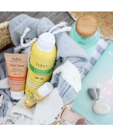 Babo Botanicals Sheer Zinc SPF 30 Continuous Spray Sunscreen - 100% Mineral, Unscented (12 Fl Oz, Pack of 2) - Buy Online on GoSupps.com