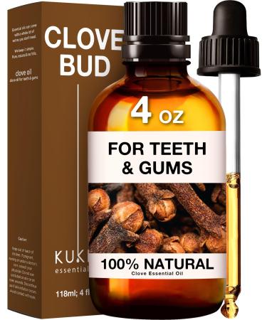 Kukka Clove Oil for Oral Care - Natural Clove Essential Oil for Oral Care - Clove Oil Essential Oil - Clove Oil for Hair Skin Teeth and Gums (118 ml) - 100% Natural Clove 118.00 ml (Pack of 1)