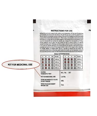 ABO/RH Blood Type Test Kit - Educational Use - Home Blood Typing Kit with Erycard Blood Grouping Card, Buffer Solution, Alcohol Wipes, Lancet, Collection Sticks & Instructions - Innovating Science - Buy Online on GoSupps.com