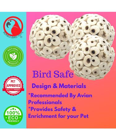 Bonka Bird Toys Sola Atta Balls - Organic Foot Beak Chew Toy for Small Pets - Pack of 3 - Buy Online on GoSupps.com