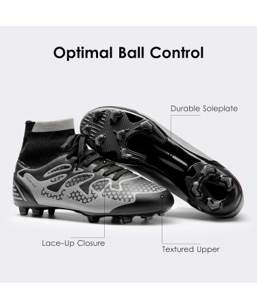 DREAM PAIRS Men's Soccer Shoes - Professional Athletics Training Lace-Up Football Shoes - EU Size 43 - Black & Dark Grey - Buy Online on GoSupps.com