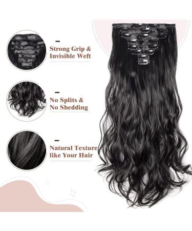 Buy Tess Clip-In Hair Extensions | Real Hair 60cm Black - 18 Clips 140g - Affordable Quality - Buy Online on GoSupps.com
