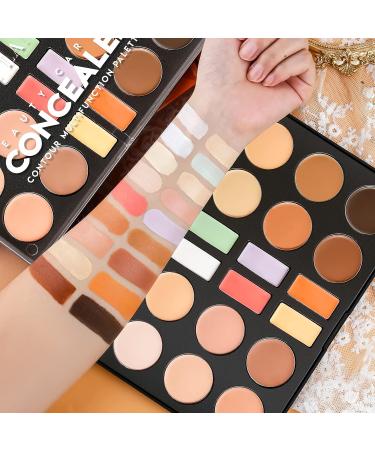 DE'LANCI 18 Color Cream Contour Concealer Palette - Full Coverage Foundation Makeup for True Complexion, Professional & Waterproof - Christmas Makeup - Buy Online on GoSupps.com