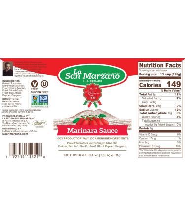 Authentic Italian Marinara Pasta Sauce 24oz Jars - Made with Genuine San Marzano Tomatoes (2 Pack) - Buy Online on GoSupps.com
