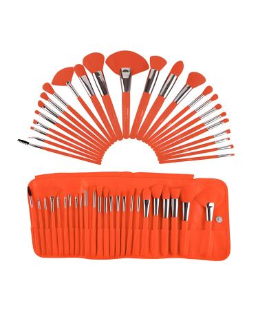 The Neon Orange 24 pc Brush Set.