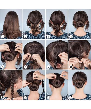 6-Piece Hair Bun Maker Set - Ring Style Donut Bun Shaper & Hair Accessories with Bobby Pins, Elastic Bands, and Ponytail Tools for Women, Girls, Kids - Black - Buy Online on GoSupps.com