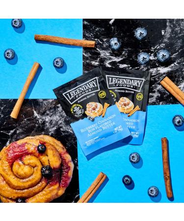 Legendary Foods Almond Butter Squeeze Packets | Blueberry Cinnamon Bun Keto Fat Bombs - 10 Pack (1oz each) | Low Carb, No Sugar Added, Vegan - Buy Online on GoSupps.com