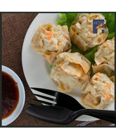 HOGOWARE 500 Black Plastic Forks - Medium Weight Disposable Cutlery for Take-Out, Parties, Picnics & Outdoor Events - Buy Online on GoSupps.com