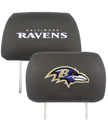 FANMATS NFL Unisex Embroidered Head Rest Cover Baltimore Ravens 10" x 14" Black