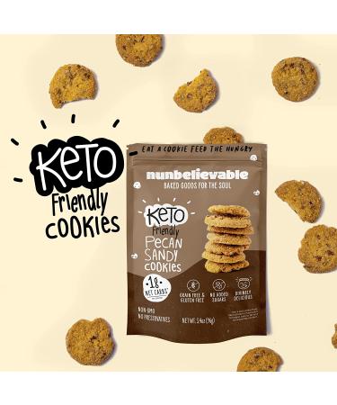 Nunbelievable Low Carb Cookies Pecan Sandy - Keto Dessert Gluten Free, Sugar Free Snacks - Diabetic Friendly - 3.4oz (Pack of 4) - Buy Online on GoSupps.com