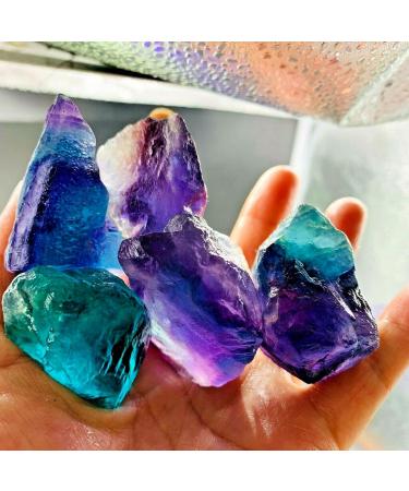 100g Bulk Natural Rainbow Fluorite Crystal Quartz Rough Raw Stone Home Decor Stone Mineral Specimen - Buy Online on GoSupps.com