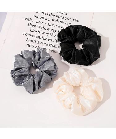 4 Mixed Big Scrunchies - Neutral Hair Ties for Thick Hair | Cute Elastic Ponytail Holders for Women & Girls - Buy Online on GoSupps.com
