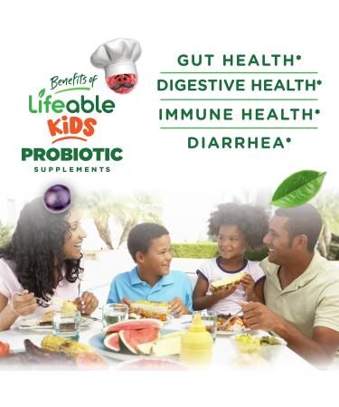 Kids Probiotics Gummies | 2 Billion CFU | Great Tasting Kids Probiotic Gummies | for Gut Health Digestive Support and Immune Support | 90 Probiotic Gummies for Kids and Toddlers | Lifeable - Buy Online on GoSupps.com