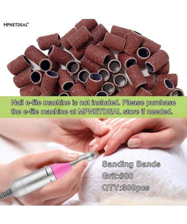 300pcs #80 Grit Sanding Bands for Acrylic Nails | Efile Nail Drill Bits Mandrel - Buy Online on GoSupps.com